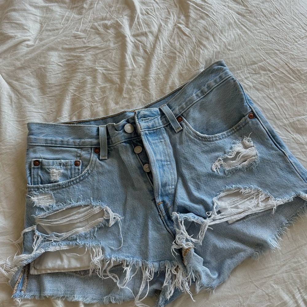Levi 501 Distressed Denim Shorts